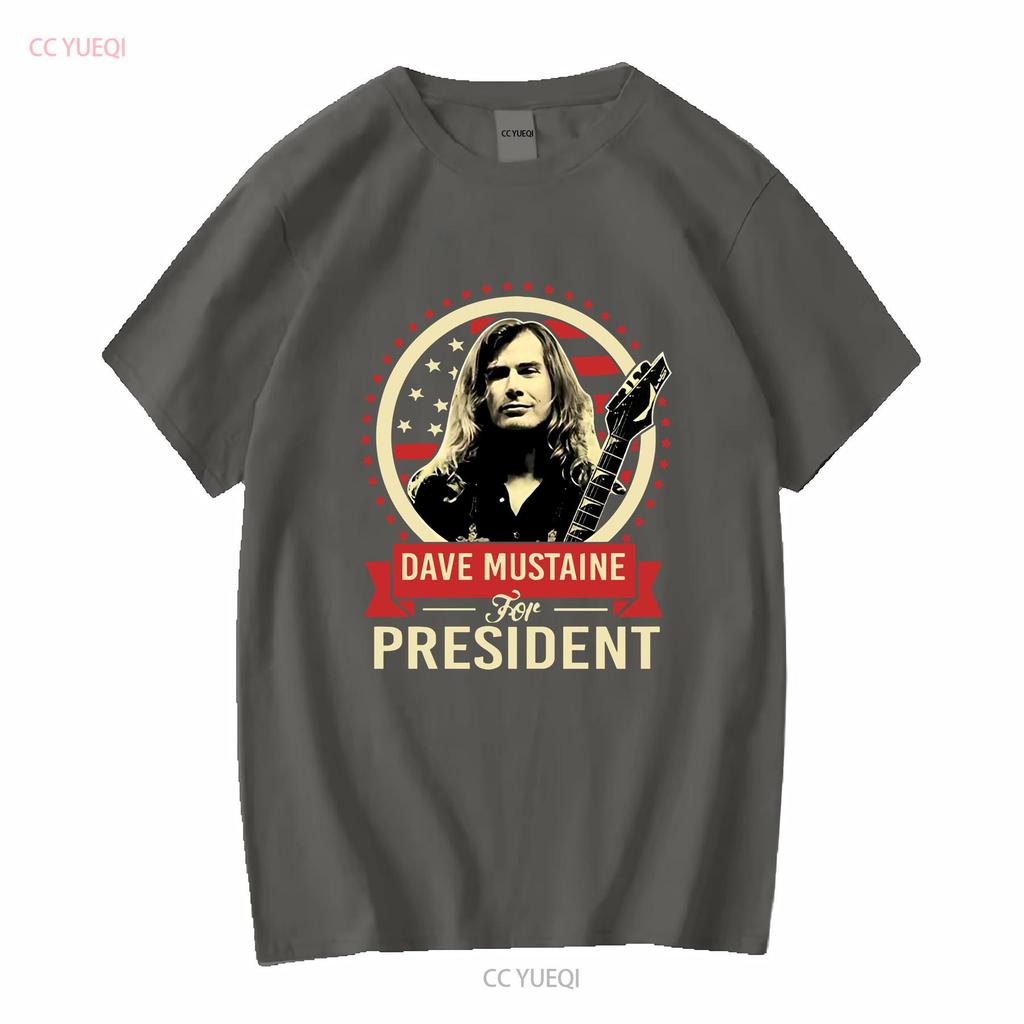 Dave Mustaine für Präsident T-Shirt S bis 4XL lange Ärmel Vintage gewaschen Homme Streetwear Stilvoll Stretchig Unisex Atmungsaktiv