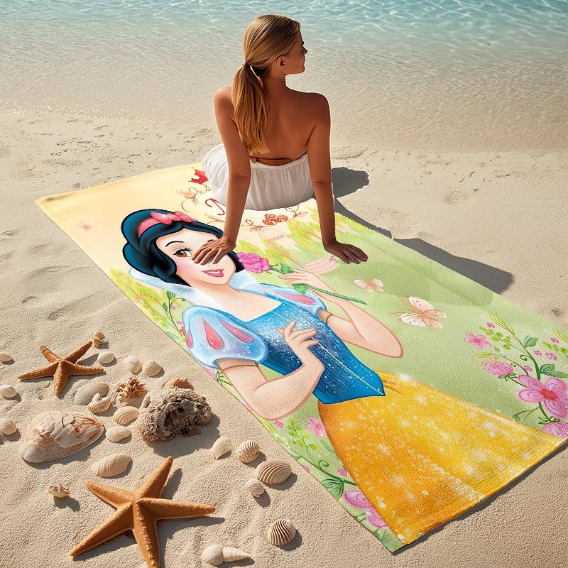 Custom Name Princess Garden Stylish Digital Printing Beach Towel Quick‑Drying Absorbent Blanket for Beach Pool Gym Travel