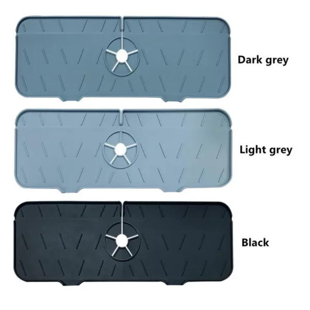 

1 шт./набор Силиконовая подкладка под смеситель, наклонная дренажная подкладка сзади, утолщенная подкладка под смеситель темно-серого