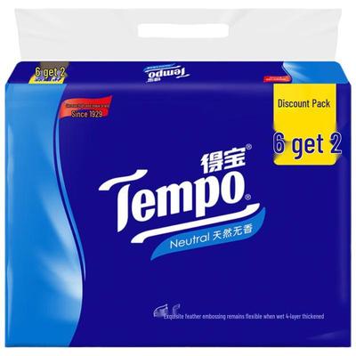 Tempo 4-Ply Unscented Soft Pack Facial Tissues