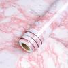 Glossy Pink Marble Contact Paper for Countertop Granite Wallpaper Self-Adhesive Removable Kitchen Waterproof Oil Proof Sticker