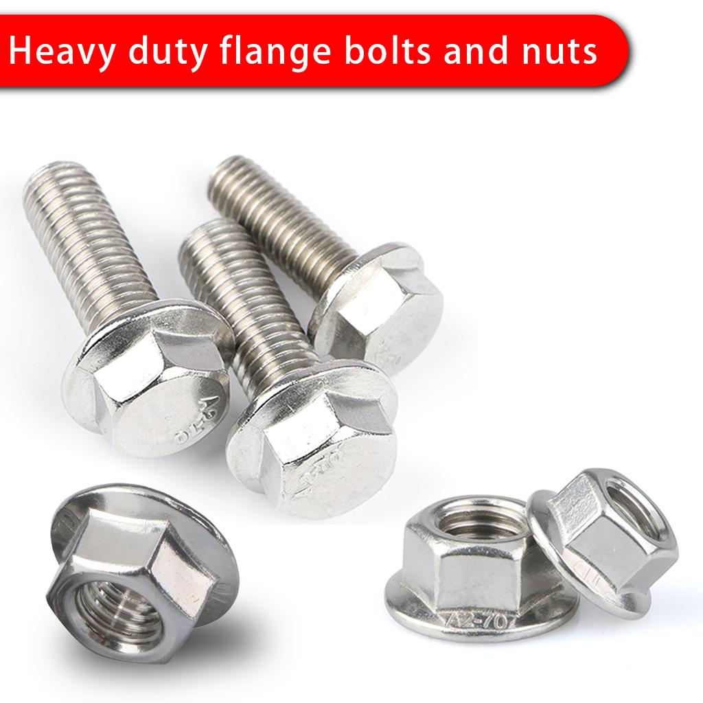 132pcs Stainless Steel Hexagonal Flange Bolt and Nut Set, M5, M6, M8 Flange Bolts and Nuts, Flange Plate, for DIY Projects.
