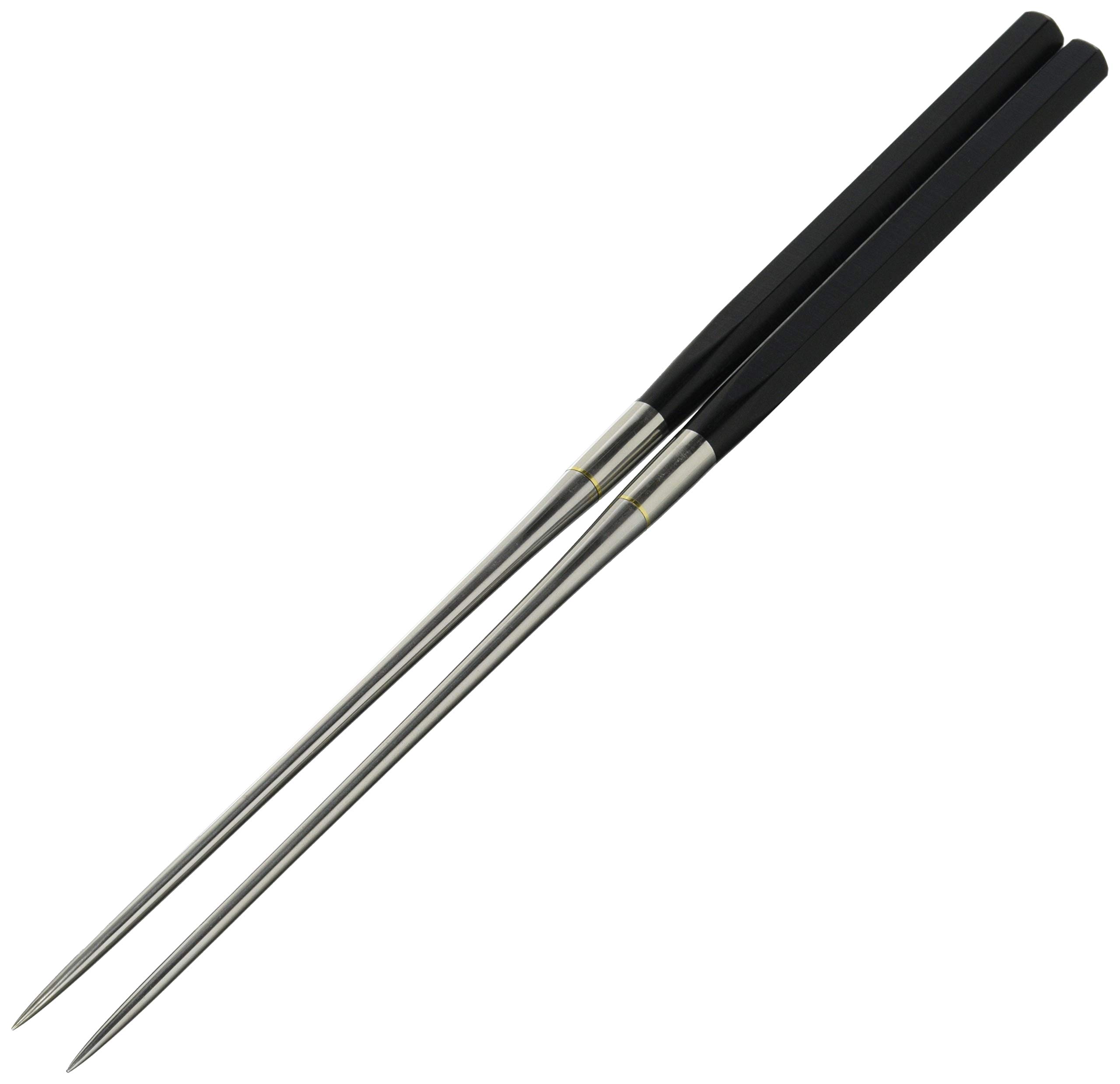 

Kaneguchi Seisakusho Honyaki Stainless Steel Black Plywood Serving Chopsticks with Hexagonal Handle, 150mm, 2115, Japan, BML1603