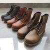 Leather Retro Martin Boots Men'S Outdoor Tooling Boots Breathable Locomotive Boots Riding Boots Cowhide Short Boots Women'S Single Leather Boots