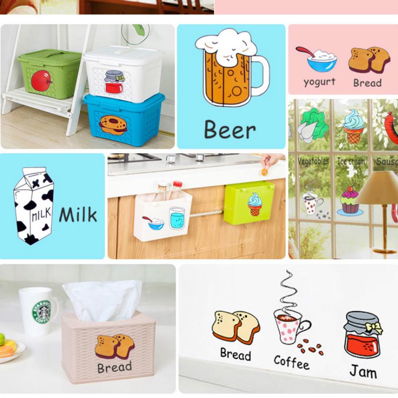 Creative Refrigerator Stickers Kitchen Cabinet Door Stickers Removable Wallpaper Wall Decorative