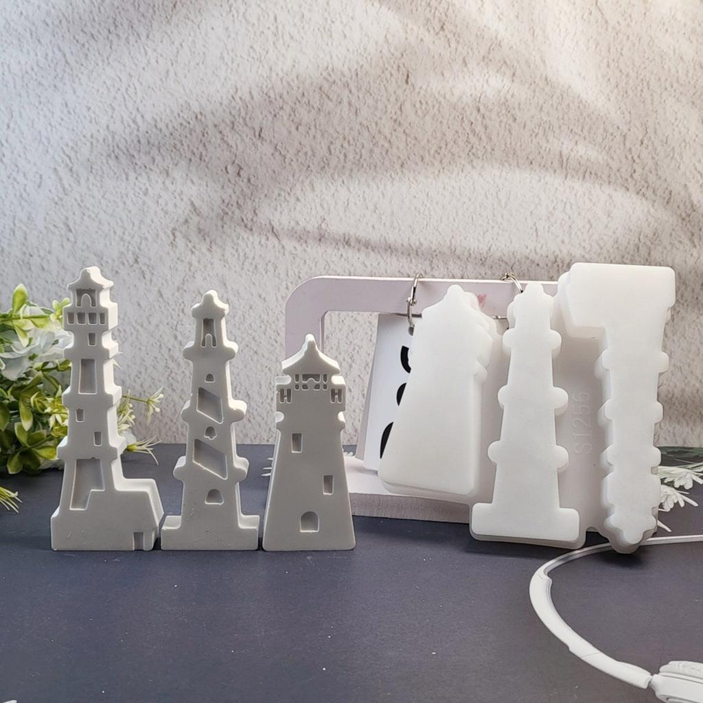 Maják Pryskyřičné Silikonové Formy Silikonové Formy na Svíčky Snadné Vyjímání Formy na Epoxidovou Pryskyřici pro Výrobu Svíček Domácí Dekorace