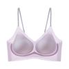 Ice Silk Beautiful Back Soft Support Sling Seamless Bra Light and Breathable Fixed Cup Gathered and Closed Sub-breast Vest Bra