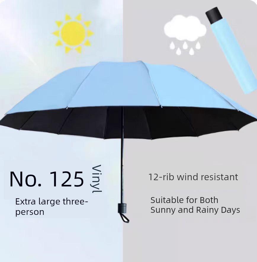 New Thickened Extra-Large Umbrella, Reinforced and Enlarged, Foldable Sunshade Umbrella for Students, Suitable for Men and Women, for Two or Three