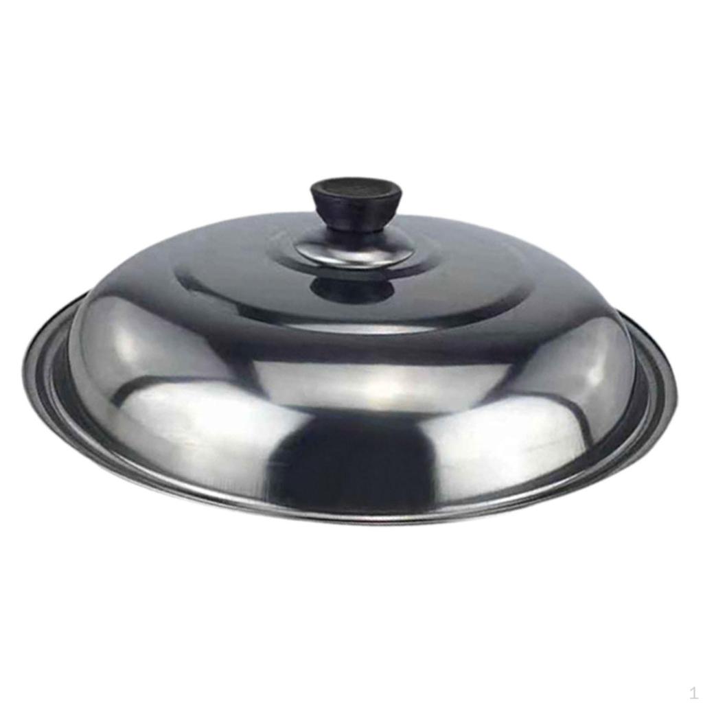 Stainless Steel Frying Cookware Lid Easy To Assemble Heat Resistant with Handle for Restaurants