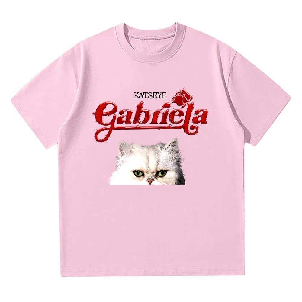 Katseye Gabriela 2025 New T Shirt Cotton Hip Hop Short Sleeve Kpop Women Men Streetwear High Quality Cotton Best Selling Round