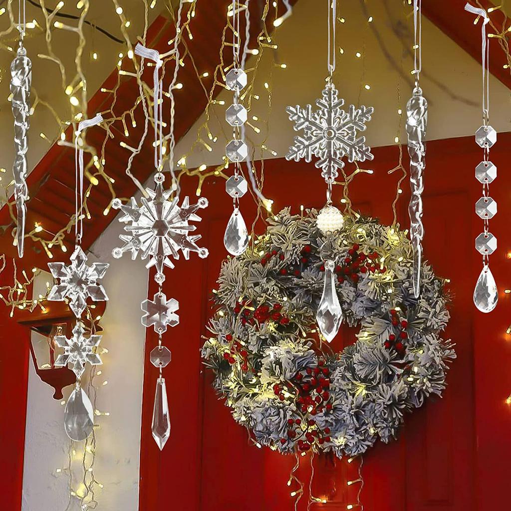 Transparente Acryl Schneeflocken Eiszapfen Weihnachtsdekorationen