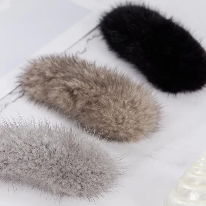 LALA Natural Mink Fur Snap Clip