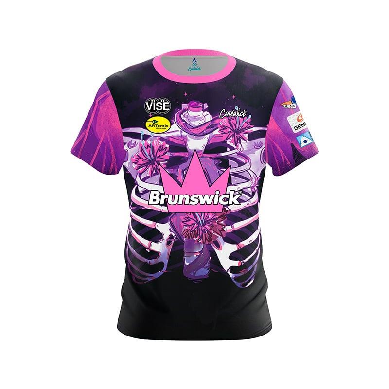 New Brunswick Cute Garden Gnome Floral Split Color Bowling Jersey Short Sleeve Performance Sports Tee Fan Casual Streetwear