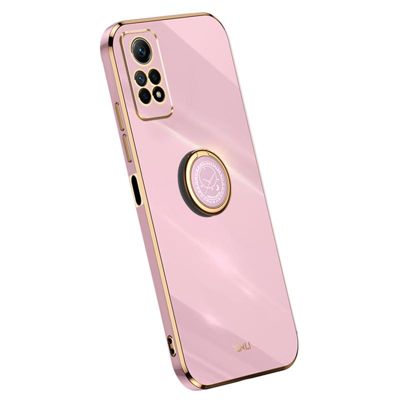 

XINLI Phone TPU Case for Xiaomi Redmi Note 12 Pro 4G,Electroplated Ring Kickstand Phone Cover Purple