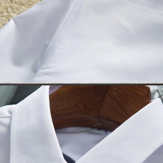 Men Shirt Turn-down Collar Long Sleeve Single-breasted Solid Color Stretchy Slim Fit Soft Plus