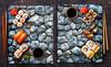 2x GLASS PROTECTIVE PLATE FOR STOVE 40x52 STONE