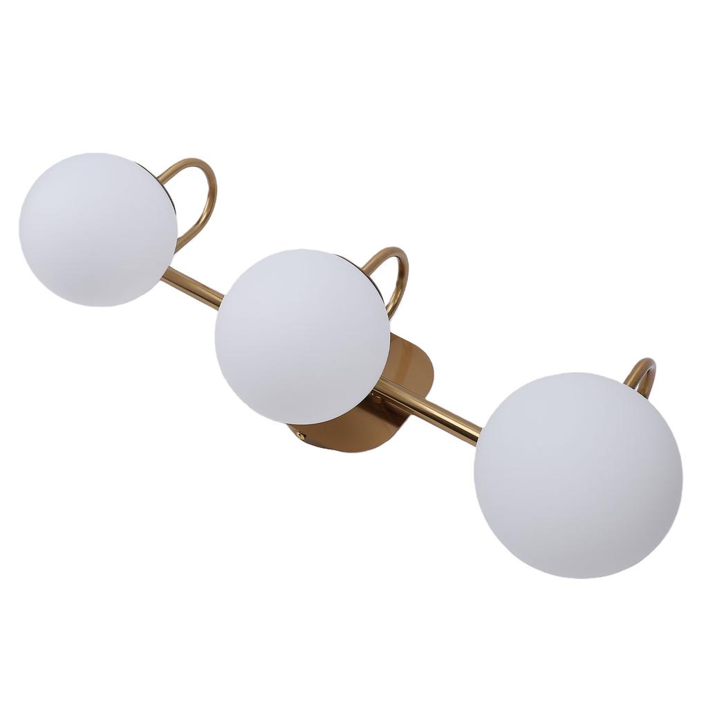 Bathroom Vanity Light Over Mirror Vintage LED 3 Light Bathroom Light Fixtures with Frosted Glass Lampshades for Living Room Hallway