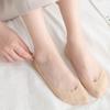 4 Pairs Womens Ice Silk No Show Socks Non-Slip Invisible Shallow Mouth Boat Socks Ultra Thin Summer Low Cut Socks