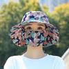 Women's UV Protection Wide-Brim Hat with Sunshade and Dustproof Mask for Outdoor Travel and Leisure