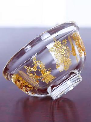 Bol de apă de bun augur de cristal, budism tibetan pentru ceașcă cu apă, bol de aprovizionare Buddha, unic 8, 9 cm