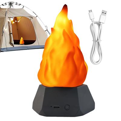 3D False Fire Night Light USB Rechargeable Flameless Candle 3-speed Mode Flame Light Realistic Flame Effect Home Decoration
