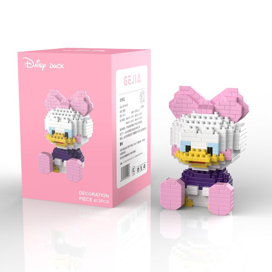 Disney Series Mini Sitting Cartoon Figure Goofy Duck Action Figure Micro Blocks Kids Toys Birthday Gifts