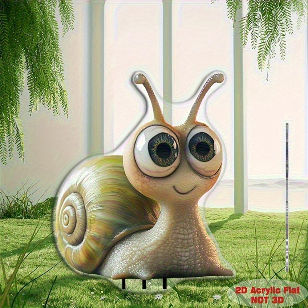 Flat 2d Cute Gardening Snail Decoration - Big Eyes Snail Sign, Outdoor Courtyard Lawn Four Seasons Holiday Decoration, Home Garden Ornaments