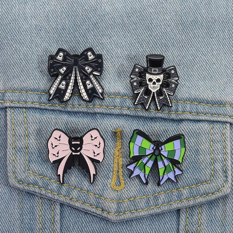 Spooky Bat Specters Enamel Pin Brooch For Halloween Costume Accessories Gothic Jewelry Gift For Friends