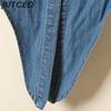 BITCED Tie-Knot Mid-Sleeve Short Cape Denim Shirt for Women Lightweight Short Jacket