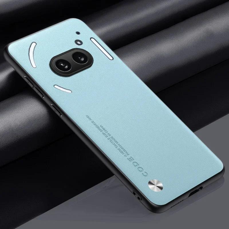 

Бампер задняя крышка для Nothing Phone 3A Pro Carbon Fiber PU кожаный чехол для Nothing Phone 3A 2A Plus CMF Phone1 матовые противоударные мягкие чехлы for Nothing Phone 3A небесно-голубой