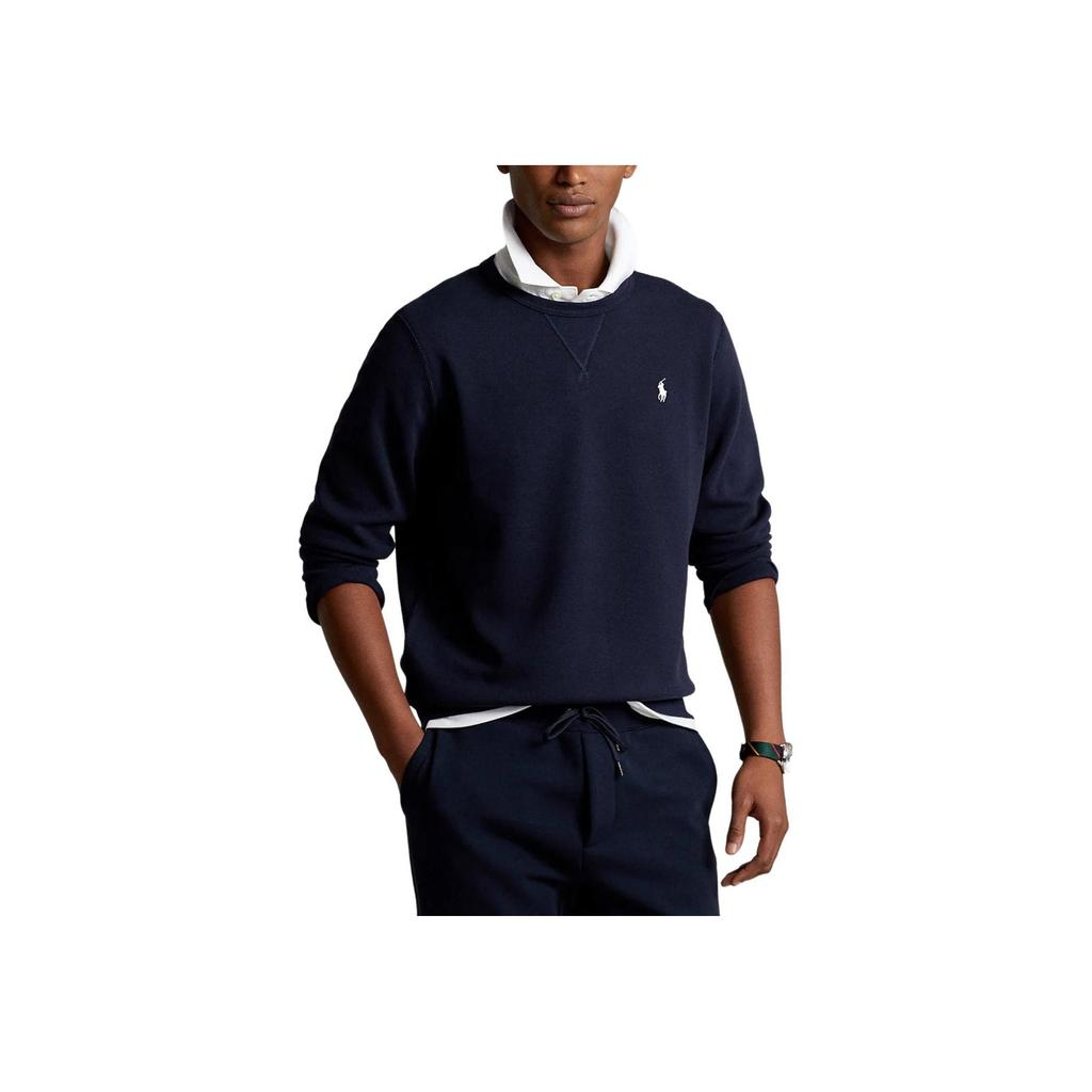 Polo Ralph Lauren Small Pony Logo Embroidered Round Neck Fleece Sweatshirt Men sweatshirt Navy-Blue MNPOKNI16820467-400