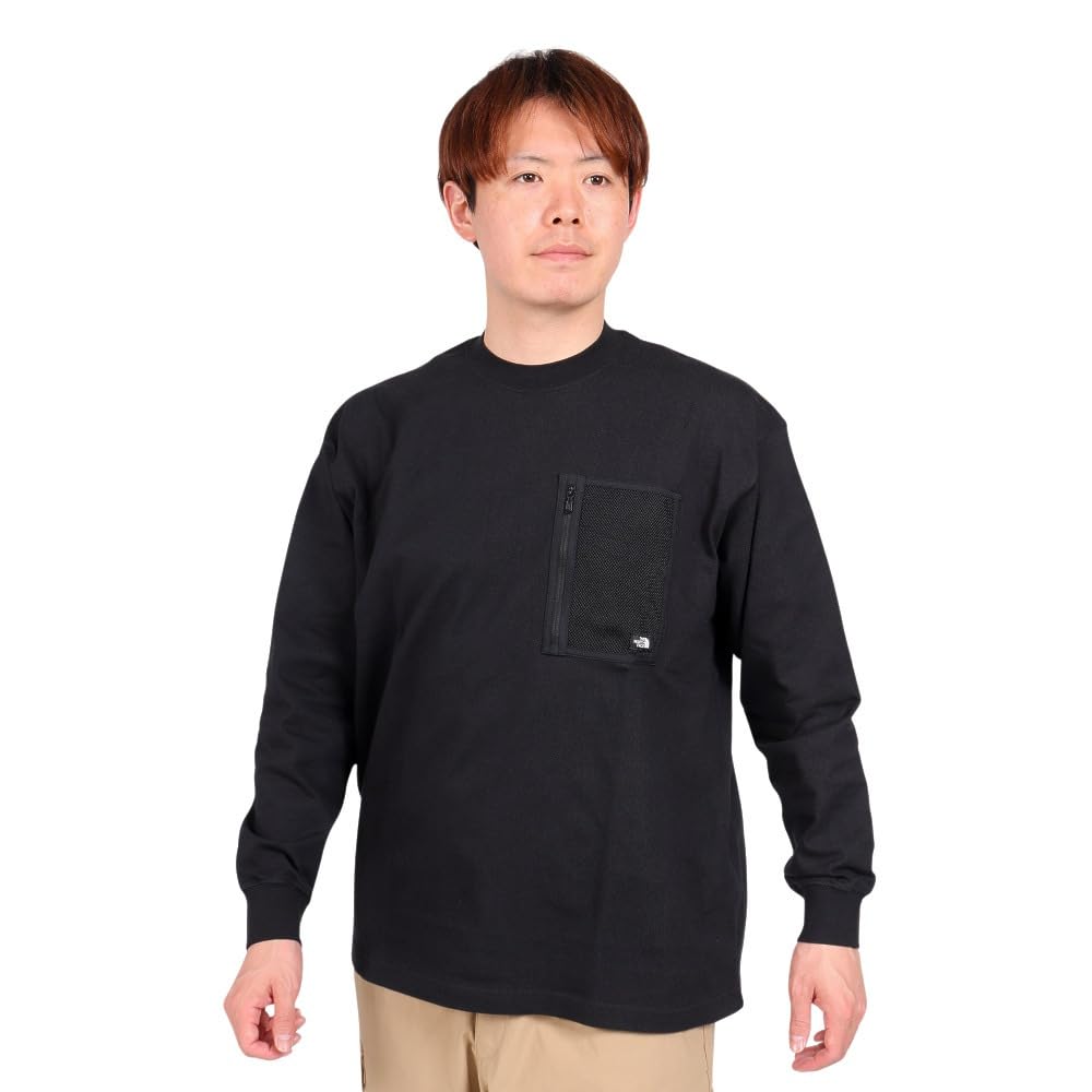 The North Face Long Sleeve Field Pocket Stain UV Size L Men's Tee, Resistant, Guard, Black,