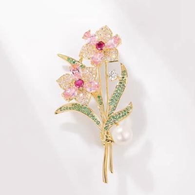 1 Stück Exquisite Blume Brosche für Damen Herren Zarte Blume Pflanze Broschen Anstecknadeln Schmuck Trendige Accessoires Party Geschenke