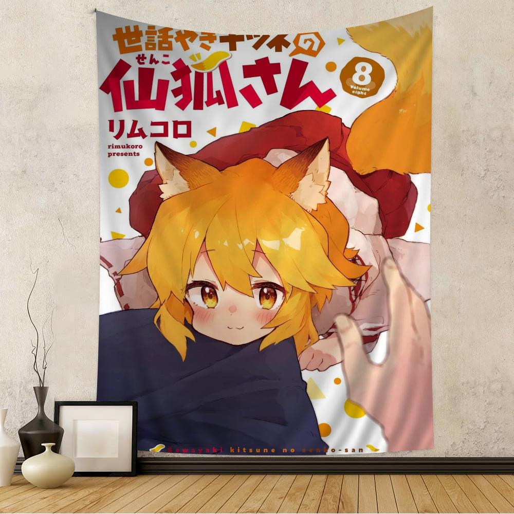 

The Helpful Fox Senkosan Wall Tapestry Traditional Miko Outfit Cozy Room Decor for SliceofLife Anime Kemonomimi Fans 74x94cm(29x37in)