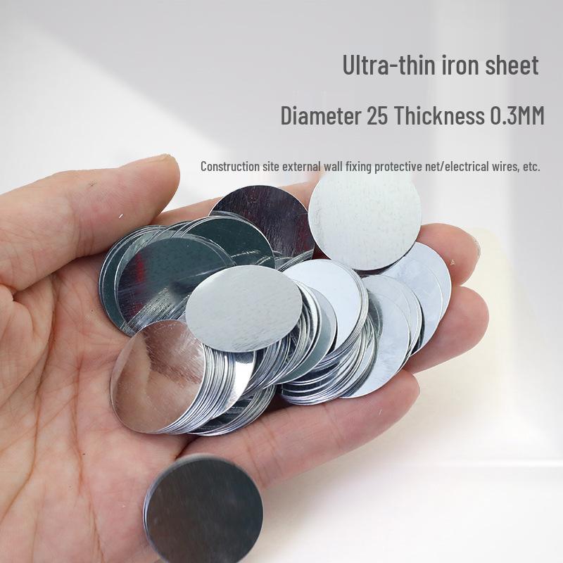100 Round Galvanized Rust-Proof Magnetic Sheet Patches (0.3-1mm Thick)