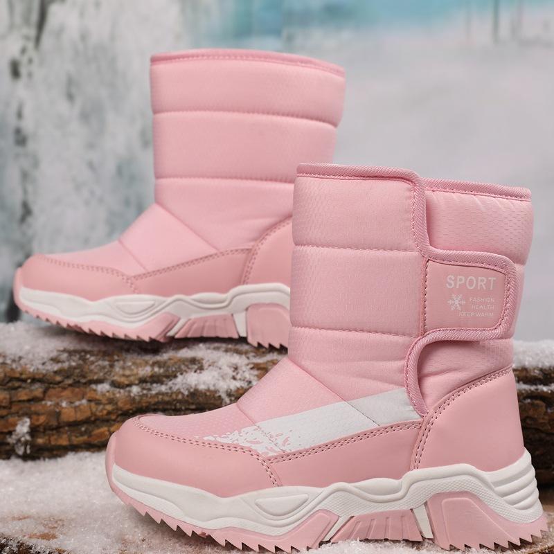 

Children s Cotton Boots With Velvet For Girls Snow Cotton Shoes For Warmth And Anti Slip Princess Children s Shoes For Children Thickened 40 розовый