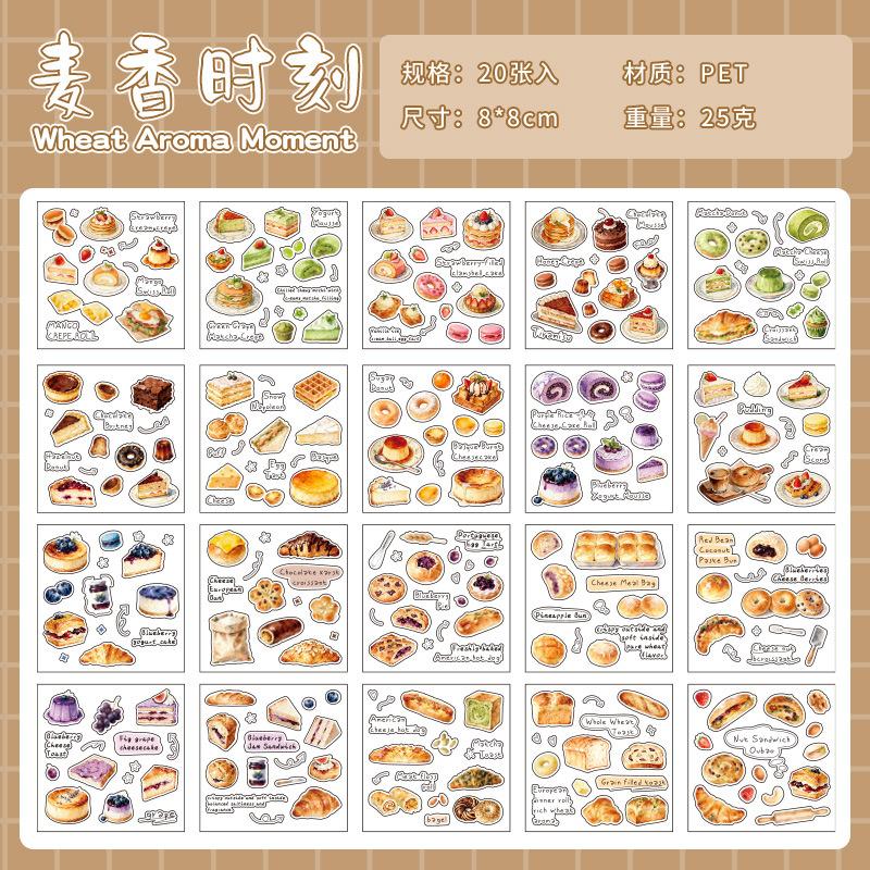 20sheets Kawaii Japanese Cuisine Style Die Cut Sticker Book DIY Diary Phone Case Scrapbook Cute Stationery Stickers