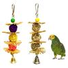 Pet Bird Parrot Rattan Ball Bell Swing Hanging Climbing Cage Decor Bite Chew Toy