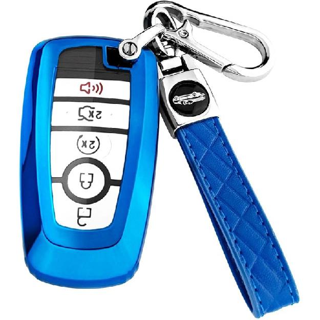 For Ford Key Fob Cover With Keychain,Key Fob Cover Case Shell For Ford Explorer Fusion Escape Edge Expedition F150 F250 F350 F450 F550 Maverick