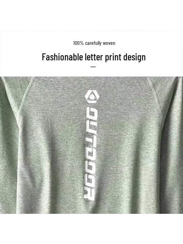 Men's Quick-Dry Long-Sleeve Running T-Shirt - Round Neck, Autumn Fitness & Cycling Base Layer