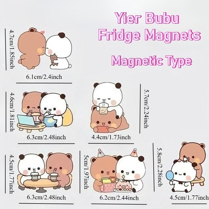 

Cute Anime Bubu Dudu Fridge Magnets Kawaii Panda Yier Refrigerator Magnets Sticker Home Decor Sticker Creative Home Accessories