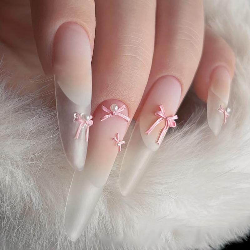 50Pcs Ribbon Bowtie Nail Charms Light Luxury Ins-Style Nail Art With 3D Resin Decor For A Chic And Trendy Manicure Look