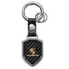 BMGB9 Carbon Fiber Matel Car Keychain Keyring Key Chain Pendant For Porsche Cayenne Panamera Macan Boxster Cayman 718 911 Sticker