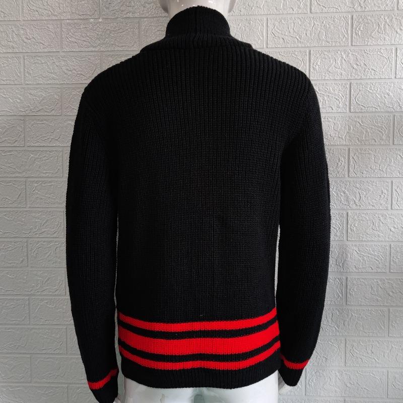 2025 Winterpullover Herren Lässig Einfarbig Halber Rollkragen Langarm Gestrickte Strickjacke