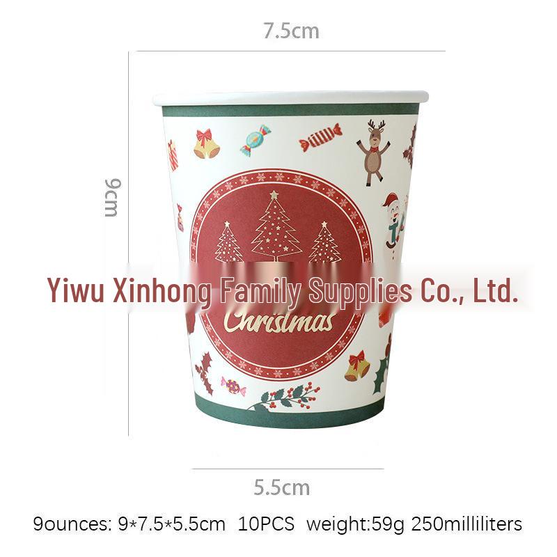 Festliches Weihnachtsgeschirr-Set: Pappteller, Servietten, Becher, Unregelmäßige Teller, Tischdecke, Besteck für Neujahrspartys