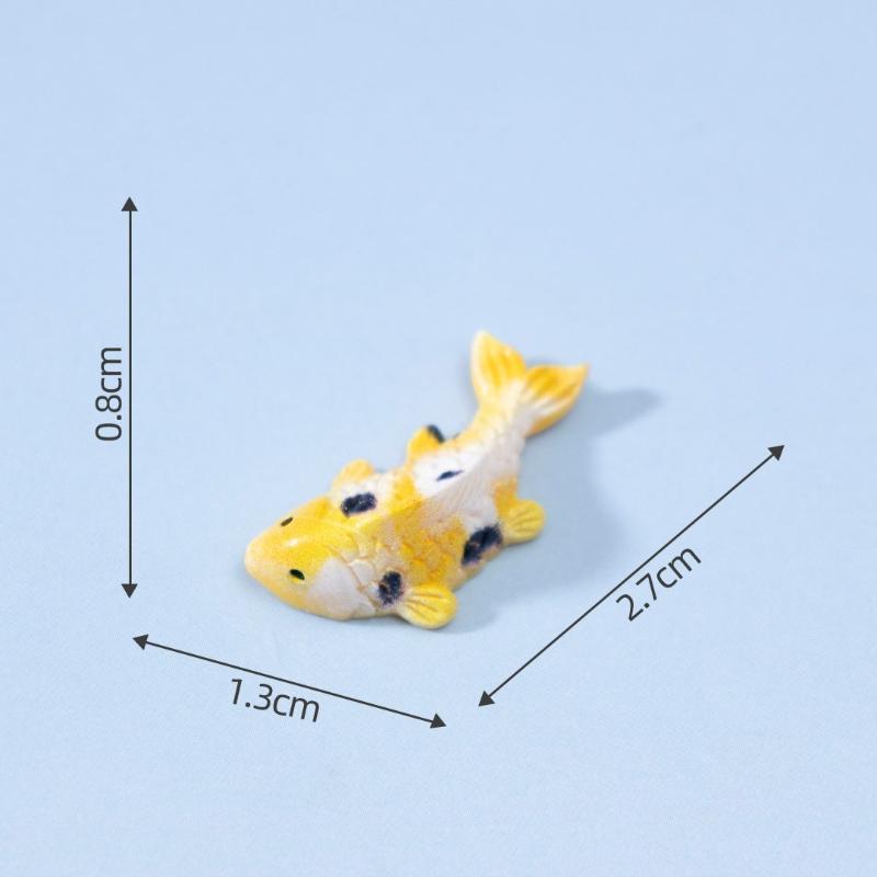 Mini-Harz-Koi-Fisch-Figuren Lebendige Mehrfarbige Lotus-Ornamente Korrosionsbeständig für Aquarium-Fischbecken Bonsai-Landschaftsgestaltung Dekor
