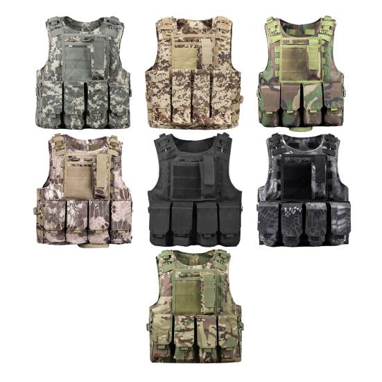 Dětská taktická vesta s více kapsami, nastavitelná plátěná vesta, venkovní bojová vesta pro chlapce a dívky, pro hraní rolí, lov, tréninkové vybavení