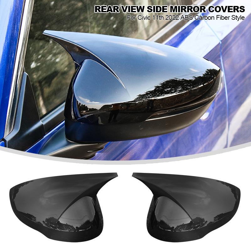 2PCS Car Side Rearview Mirror Cover Cap Mirror Shell Case For Honda Civic 11th Gen  2022 2023 Rear View Mirror