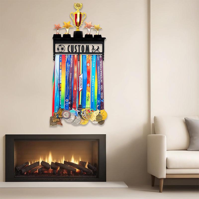 Personalized Medal Holder For Sports Race Plaques-Hanger With Name Display Rack For Awards Ribbon-Metal Custom