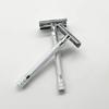 Double Edge Safety Razor for Men Adjustable Classic Shaver with Small Brush Mild Hair Removal Face Razor